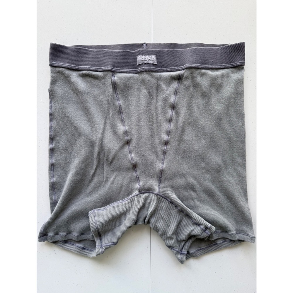 Skims Cotton Rib Boxer Womens Large Color Mineral Pajama Lounge Shorts